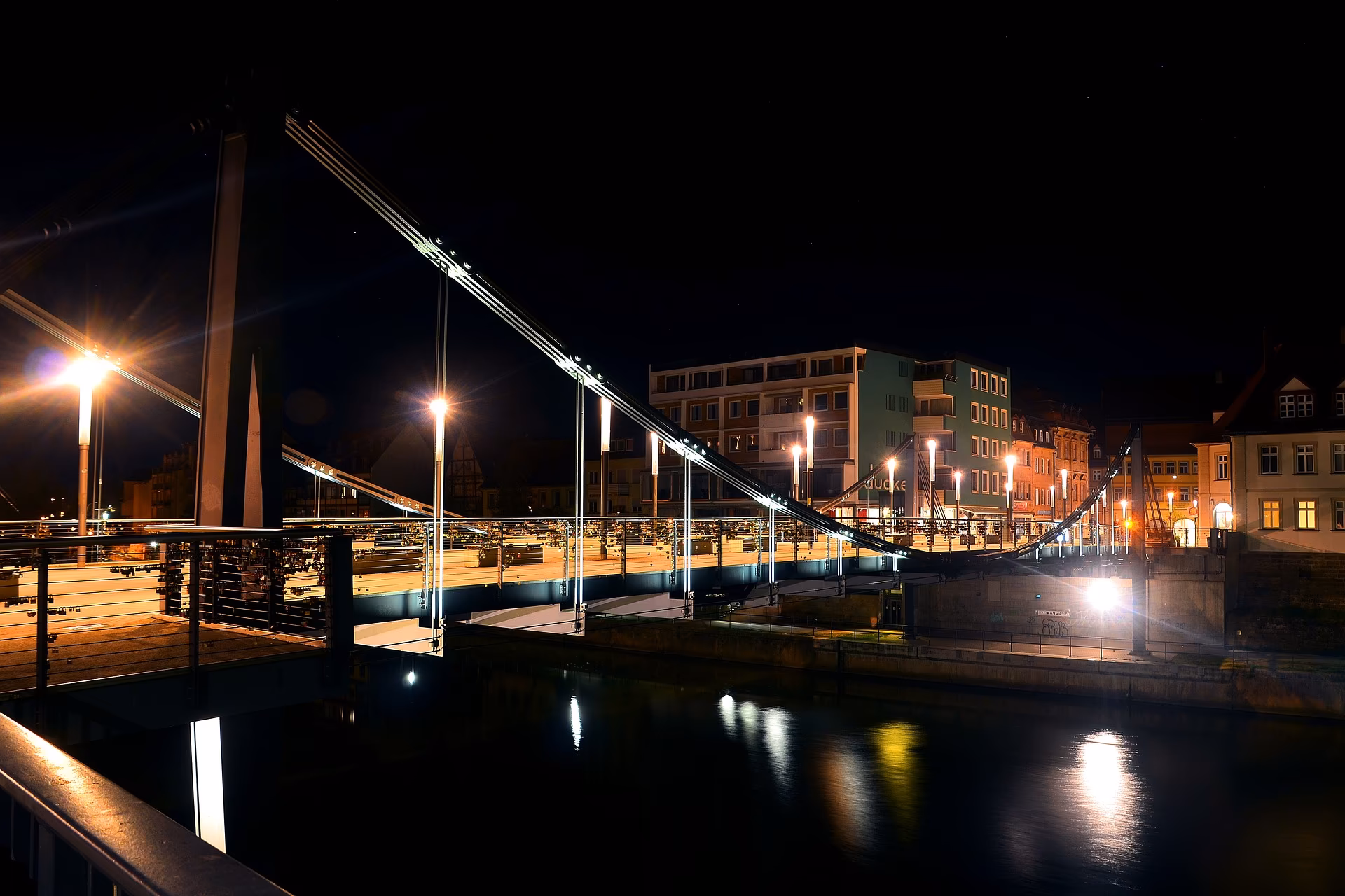 Kettenbrücke Bamberg bei Nacht